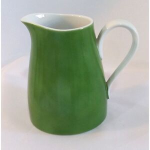 Green and White Creamer Noritake Japan 3.75 inches Spring Vase